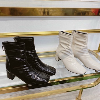 Boots Nhăn Khoá Gót 4p. da bóng