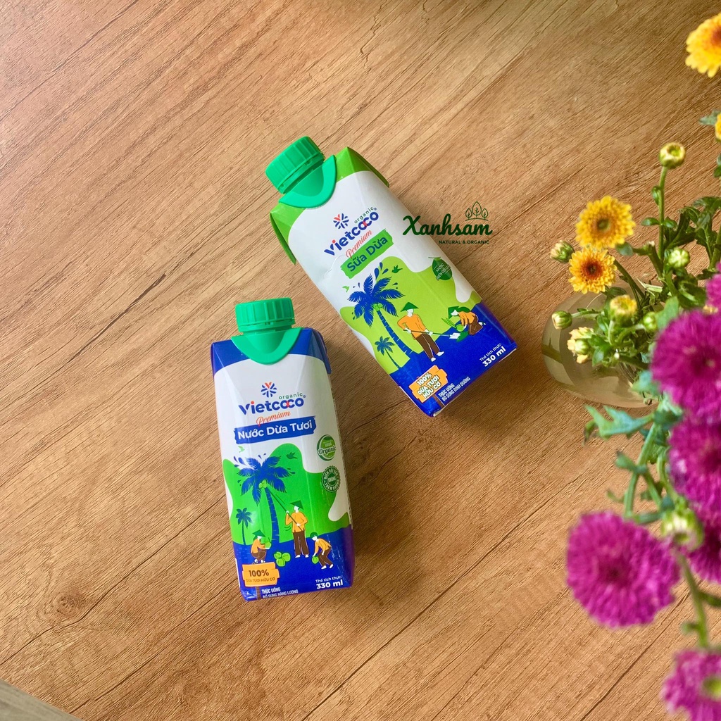 Sữa Dừa/Nước Dừa Tươi Hữu Cơ Vietcoco 330ml - Xanhsam Organic
