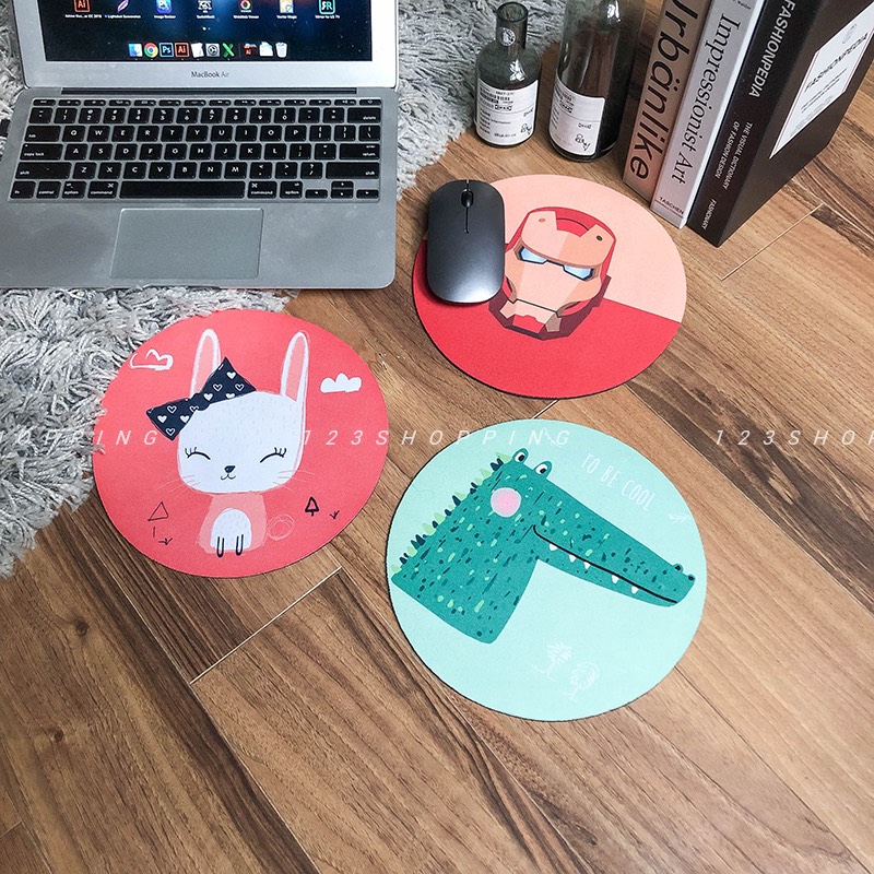 Lót chuột, bàn di chuột hình tròn 20x20 cm chống trượt, chống thấm nước
