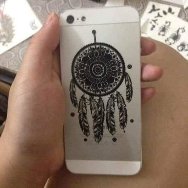 Hình xăm dán dreamcatcher chuông gió (nhiều mẫu).Xăm dán tatoo mini tạm thời, size &lt;10x6cm