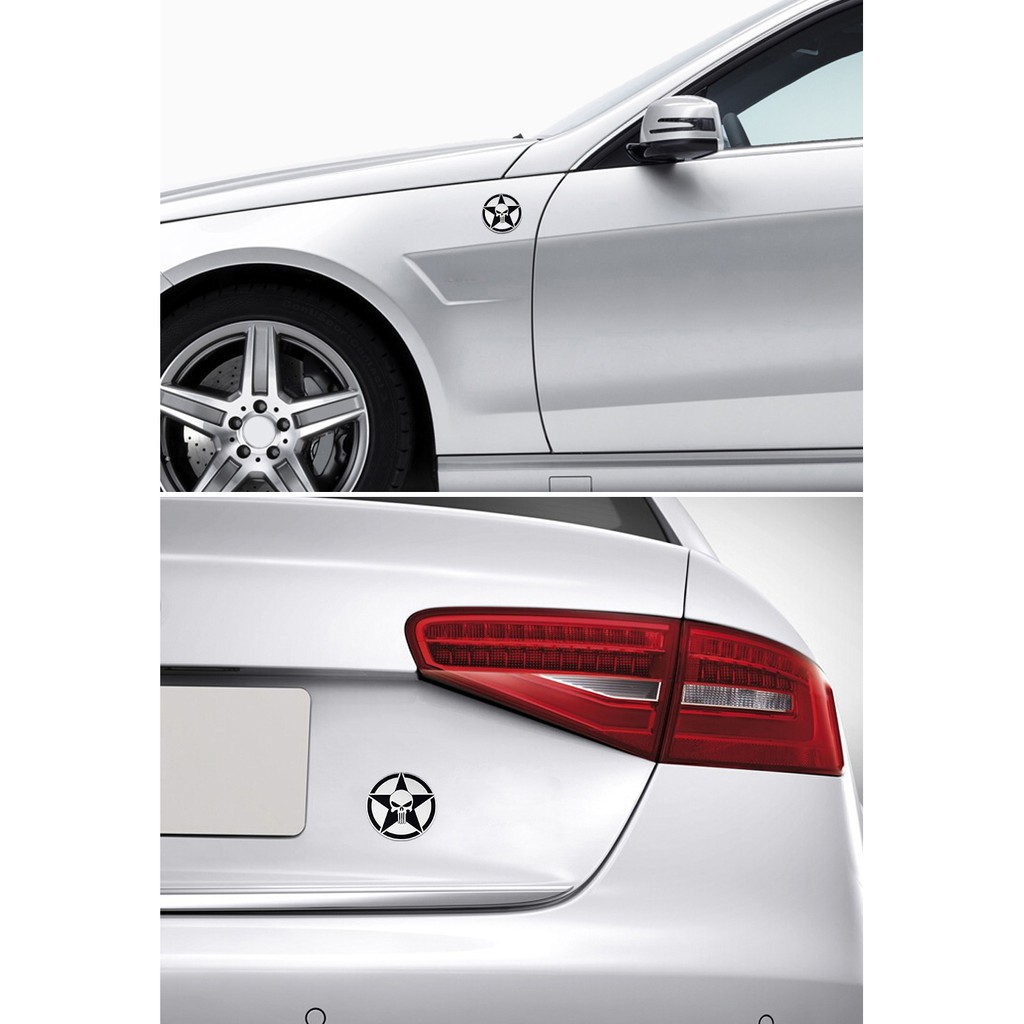 Miếng Dán Trang Trí Xe Hơi Hình Đầu Lâu Mastermind Bằng Kim Loại