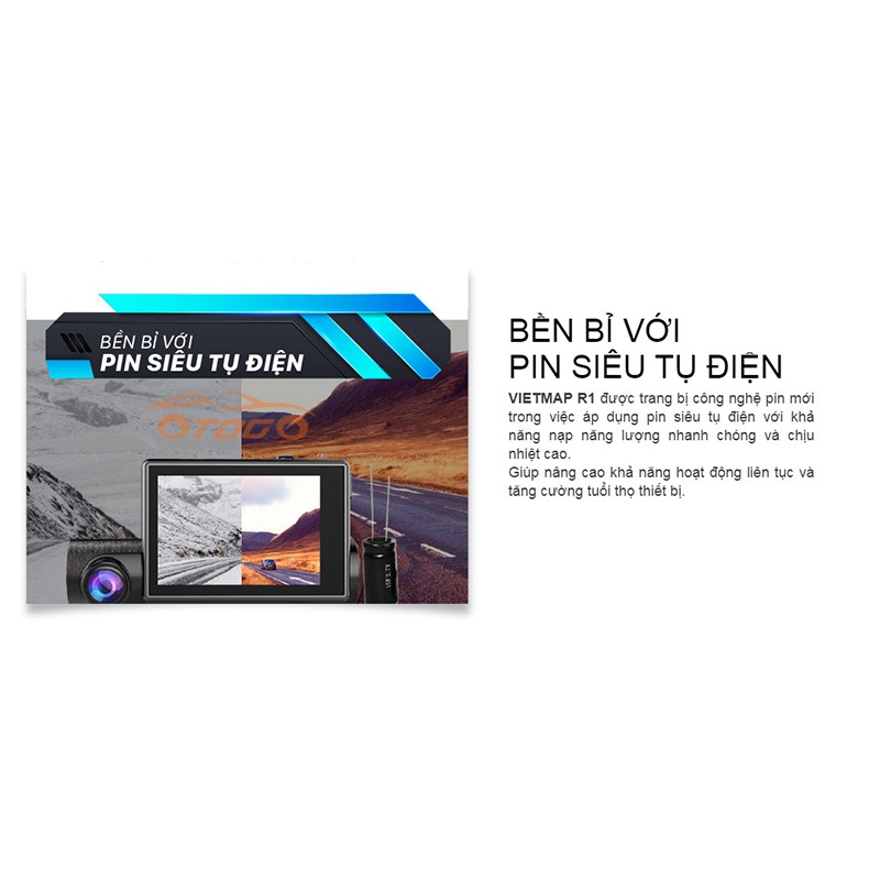 Camera Hành Trình VietMap R1 Chính Hãng , Ghi Hình Trước Và Trong Xe Cao Cấp , VIỆT MAP R1