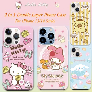 Ốp điện thoại hai lớp chống sốc hình sanrio hello kitty cho iphone 14 pro max / 14 plus 13 / 13 pro max / 12 pro max / 12 mini / 11