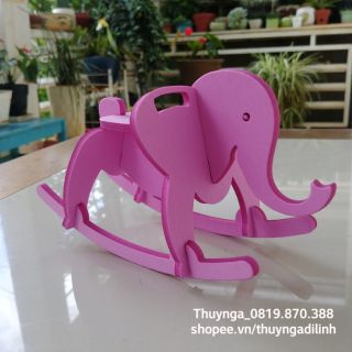 bập bênh voi mầm non (chi tiết rời về tự lắp ráp) mút xốp 5 ly