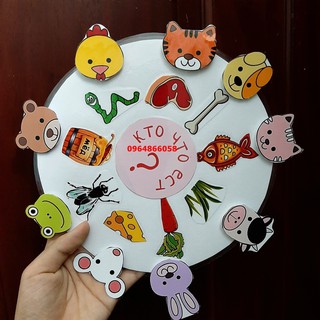 Đồ chơi Con gì ăn gì- Giấy cứng ép plastic có bóc dán