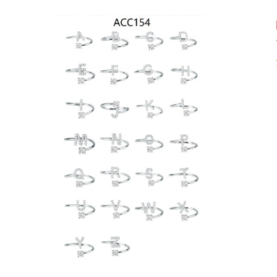 Nhẫn Thời Trang Khắc Chữ Cái 26 Chữ A - T Rẻ Acc154