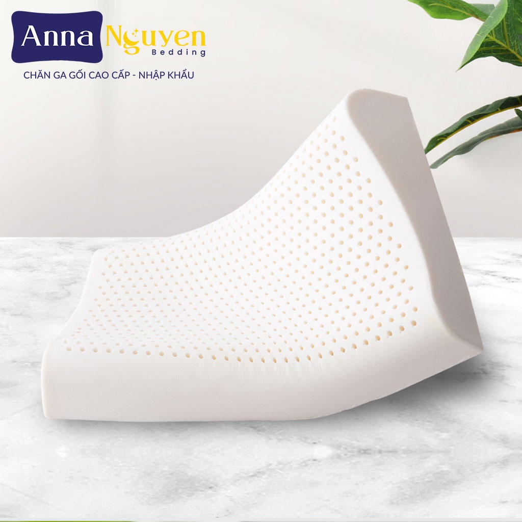 Gối Cao Su Thiên Nhiên Người Lớn Chống Đau Cổ Vai Gáy Anna Nguyen Chính Hãng Nằm Ngủ Kê Cổ Cao Cấp Cao Su 100% Tự Nhiên