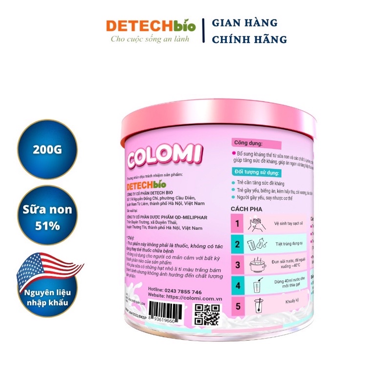 Sữa non cao cấp Colomi 200g tăng đề kháng, hấp thu dưỡng chất