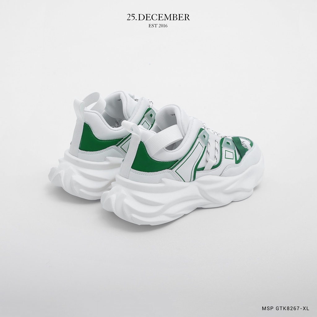 Giày da nam, phối màu xanh trắng, phom dáng đẹp đế giày tăng chiều cao - 25.December mã GTK8267