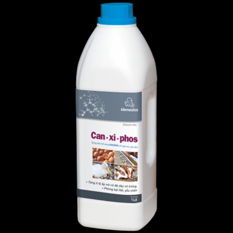 Vemedim CAN-XI-PHOS Dung dịch bổ sung khoáng chất cho gia súc gia cầm, giúp phát triển hệ xương ở các loài vật nuôi