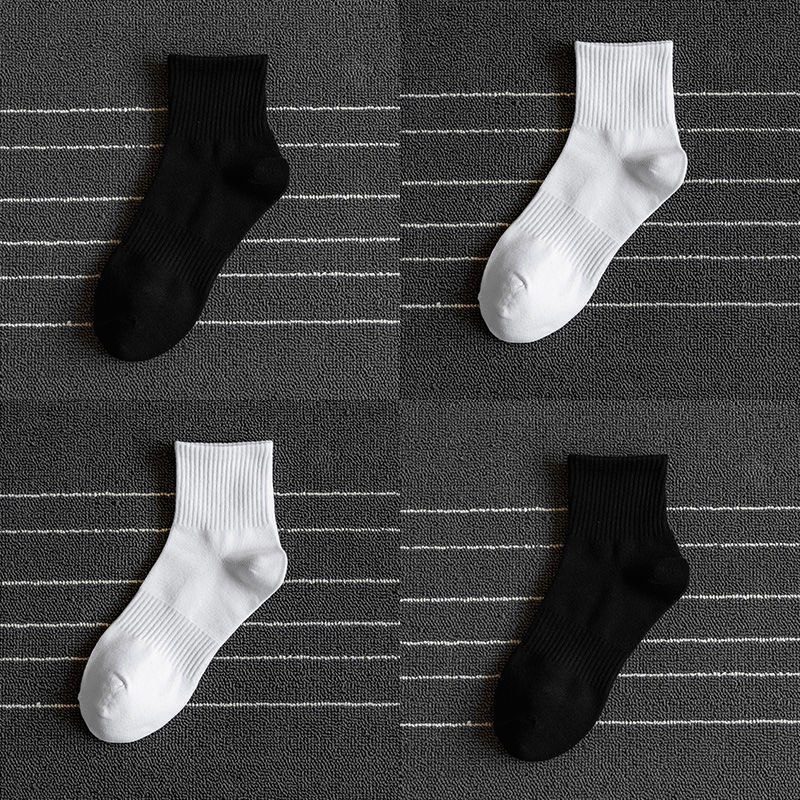 Vớ cổ cao nam nữ tất trơn cổ trung hàn quốc cotton thời trang đẹp kháng khuẩn khử mùi thấm hút mồ hôi tốt MONEY VC108