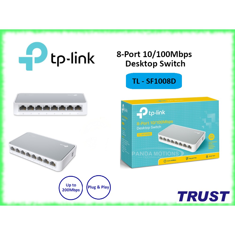 TP-Link 8 cổng 10/100 Mbps Bộ chia tín hiệu Kiểm soát lưu lượng -TL-SF1008D - Hàng Chính Hãng