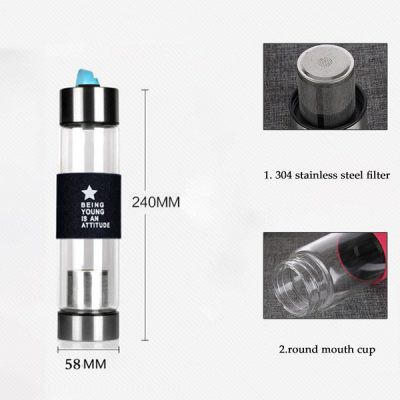 BÌNH LỌC TRÀ, CAFE THỦY TINH 2 ĐẦU 450ML H2O