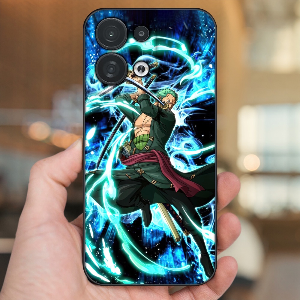 Ốp lưng Oppo Reno 8 5G viền đen in hình Zoro One Piece