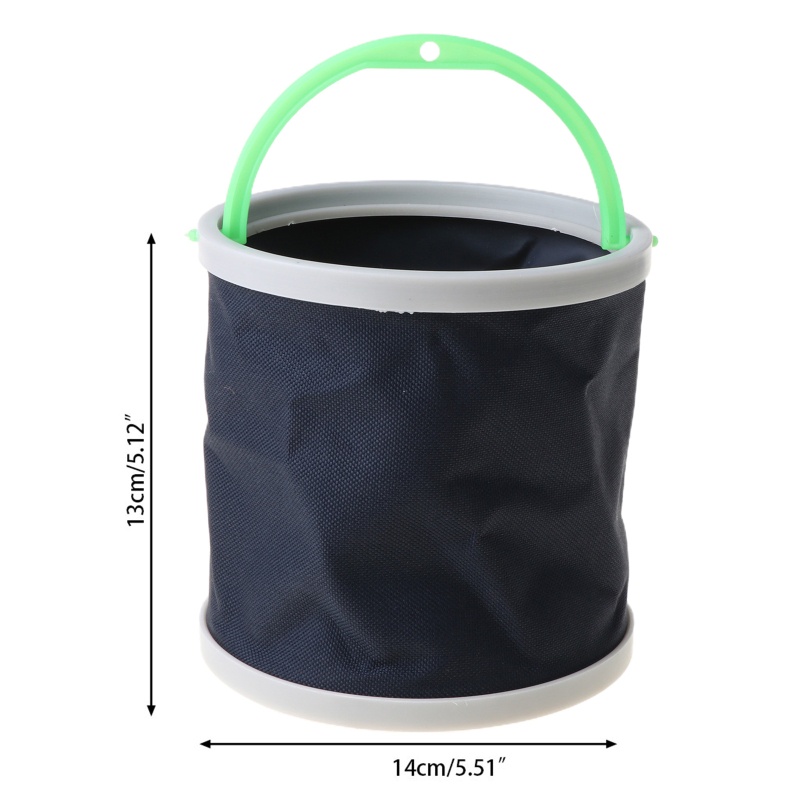 Xô vải canvas hình tròn 14cm có thể gấp gọn tiện dụng khi đi cắm trại