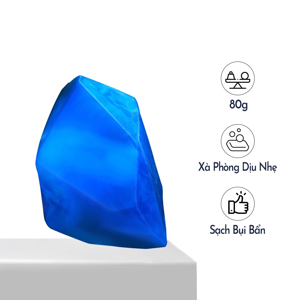 Xà Phòng Muối Biển Rửa Mặt BLUEMAN Loại Bỏ Mạt Chống Ngứa Kiềm Dầu 80g Dành Cho Nam