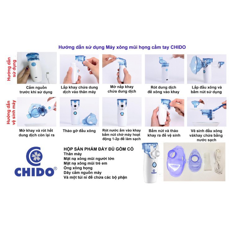 Máy Xông Mũi Họng Điện Dung Cầm Tay CHIDO YS13