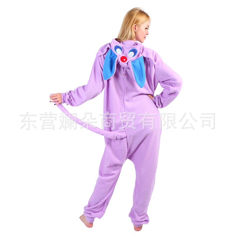 Bộ Đồ Ngủ Vải Lông Cừu Bóng Hình Pokemon Espeon Mặc Mùa Thu Đông Cho Người Lớn