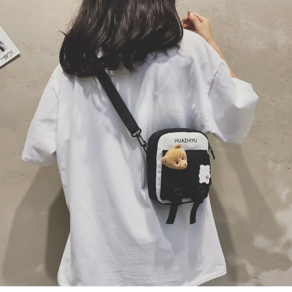 Túi tote vải canvas nữ đẹp đeo chéo đi học nhỏ gọn cute dễ thương TV01