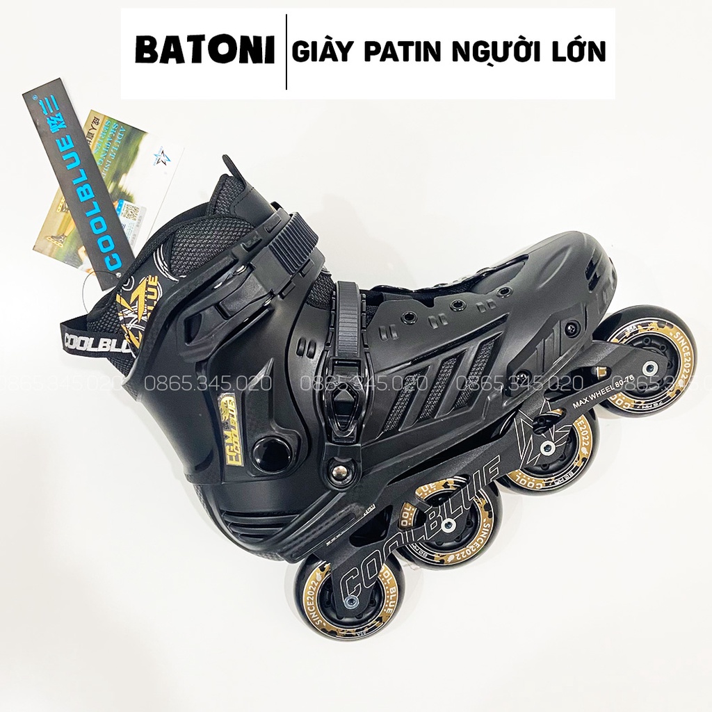 Giày patin người lớn cao cấp BATONI F1 bánh cao su trượt cực êm , tải trọng 100kg