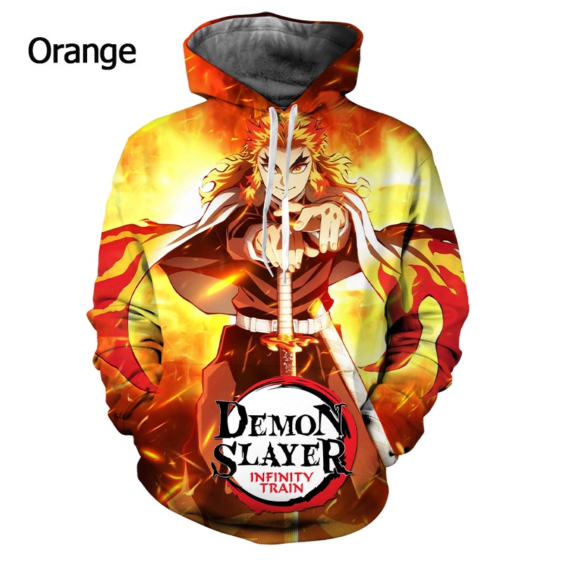 MỚI Áo hoodie nam in hình nhân vật phim Demon Slayer 3D