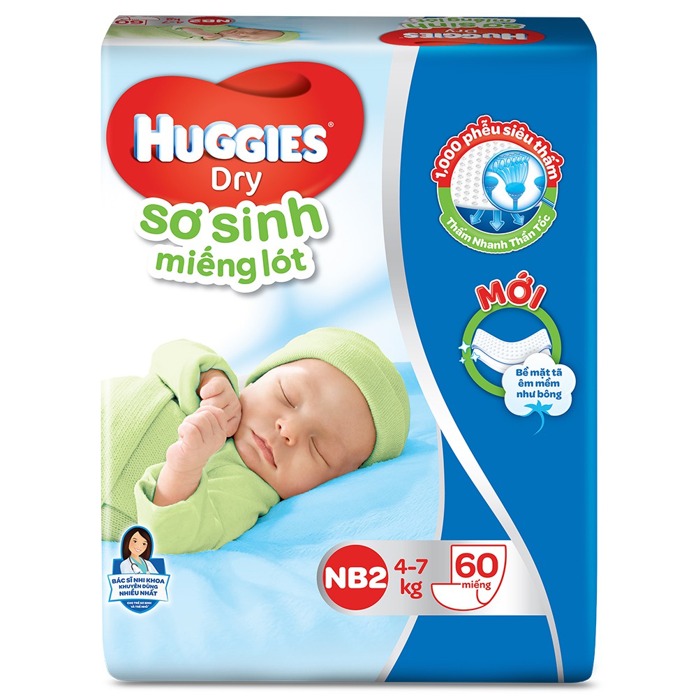 Cần Thơ Miếng lót sơ sinh Huggies NB2 60 miếng