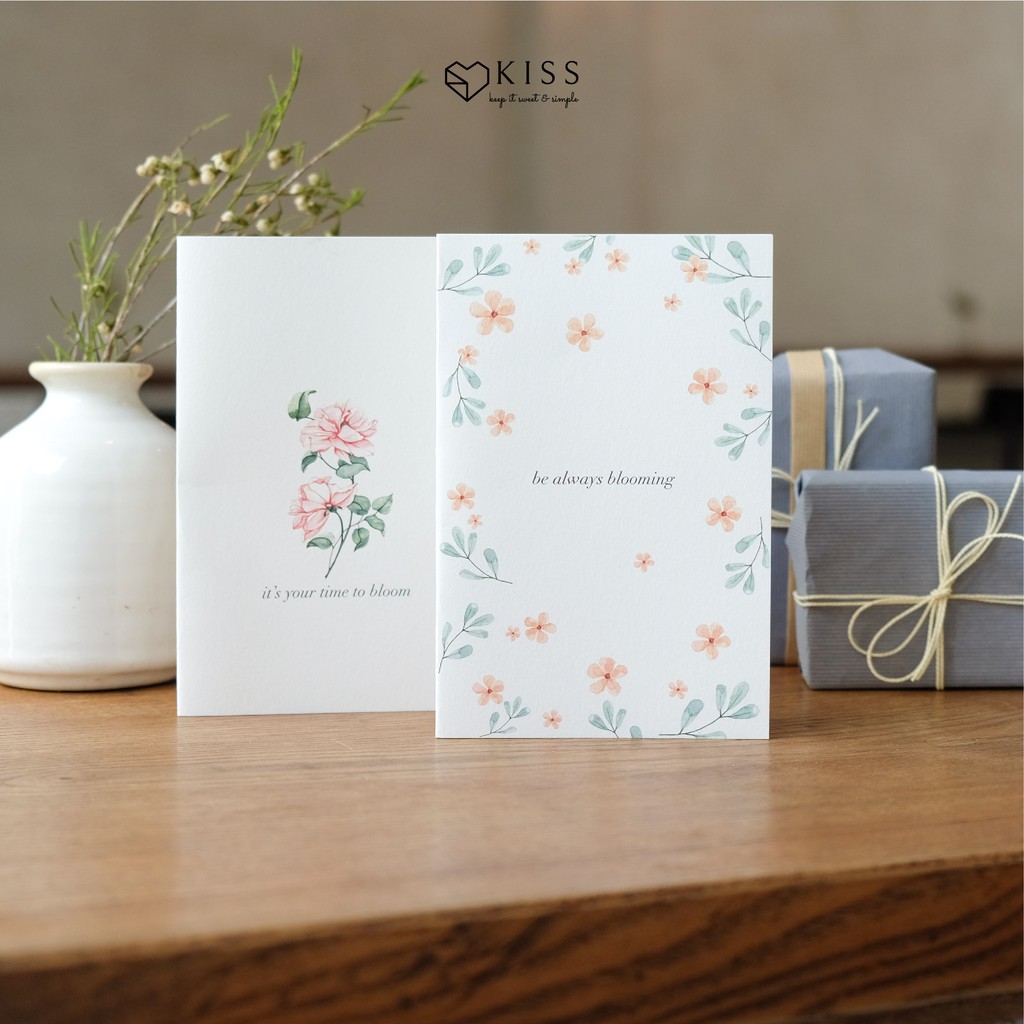 Thiệp Hoa Vẽ Màu Nước - Giấy mỹ thuật cao cấp 10x15cm