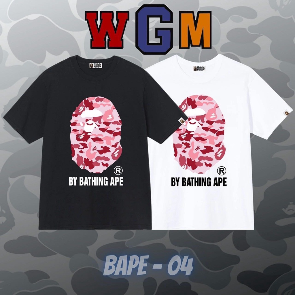 Áo Thun Bape MCM Vải Cotton Cao Cấp Tay Lỡ Unisex Hot Trend 2023
