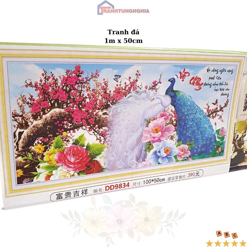 Tranh đính đá, tranh thêu chữ thập vợ chồng công