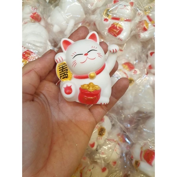Mèo thần tài trang trí oản tài lộc, tháp bánh, tháp nước
