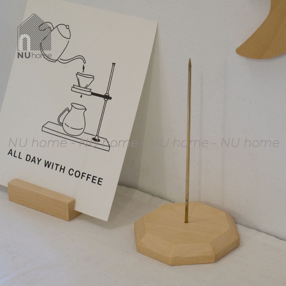nuhome.vn | Cây ghim hoá đơn - Geto, ghim giấy, cây cắm hoá đơn cắm bill bằng gỗ cao cấp thiết kế đơn giản và sang trọng