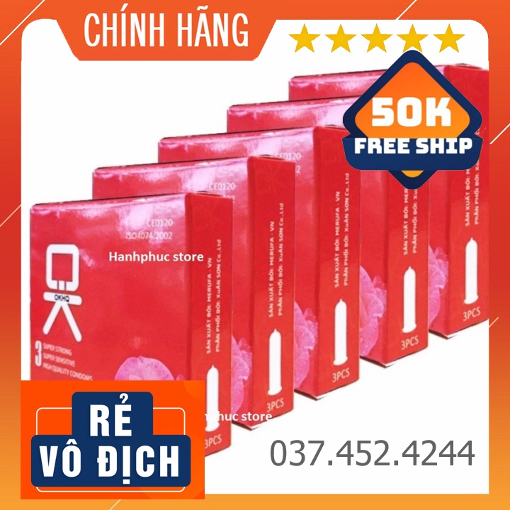 Bộ 1 hộp lớn Bao cao su OK hoa hồng 144 cái