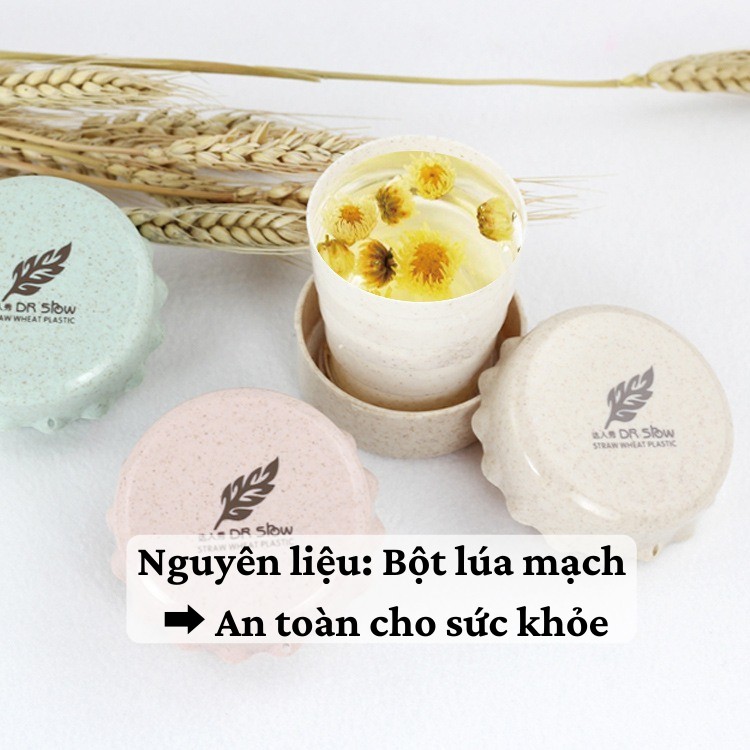 Cốc uống nước 🥛SALE🥛 Cốc lúa mạch gấp gọn thông minh đa năng bỏ túi nhỏ gọn tiện dụng an toàn cho sức khỏe