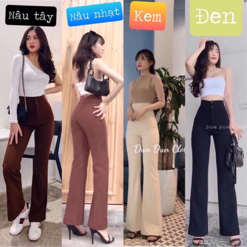 Quần ống Loe⚡️𝗫𝗔̉ 𝗞𝗛𝗢 𝟯 𝗡𝗚𝗔̀𝗬⚡️2cúc,cạp cao chẩn fom .