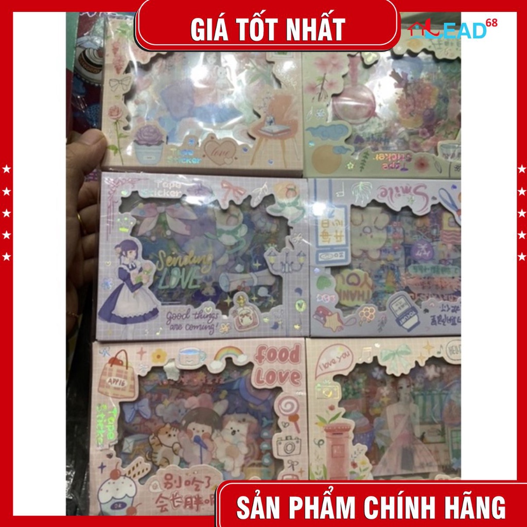 1 hộp miếng dán trang trí hình siêu đẹp, hoạ tiết bắt mắt