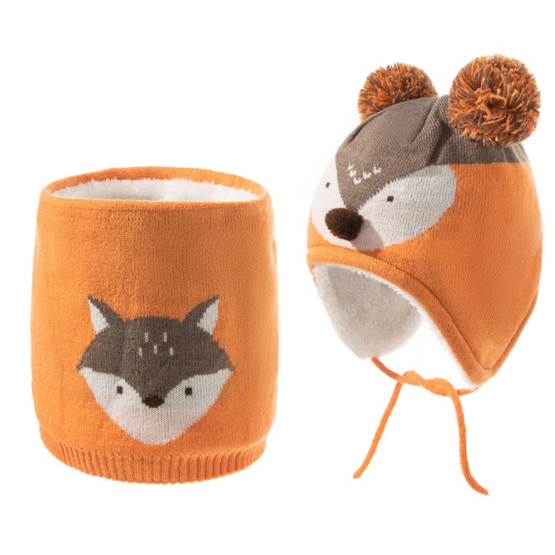 Bộ Mũ Beanie Kèm Găng Tay Và Găng Tay Dệt Kim Giữ Ấm Mùa Đông Cho Bé