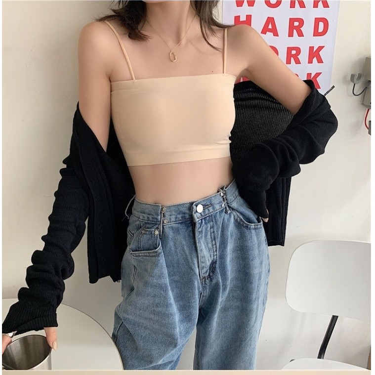 Áo bra nữ su đệm mỏng co giãn tốt, mặc rất mịn và êm  hàng free size, form ngực duới 88cm,  Kingshop B8881