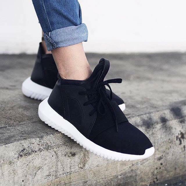 Xả [Hàng đẹp] Giày Thể Thao Sneaker Tubular defiant đen trắng :