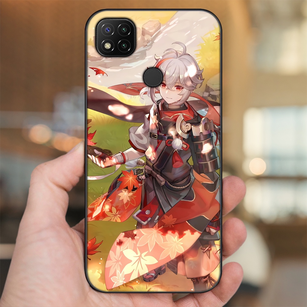 Ốp lưng Xiaomi Redmi 9C viền đen in hình Kazuha Genshin Impact