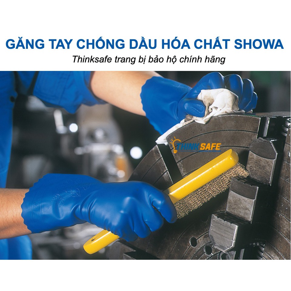 Găng tay chịu dầu Thinksafe, bao tay cao su chống hóa chất, chuyên dùng thao tác sửa chữa máy móc - Showa 160