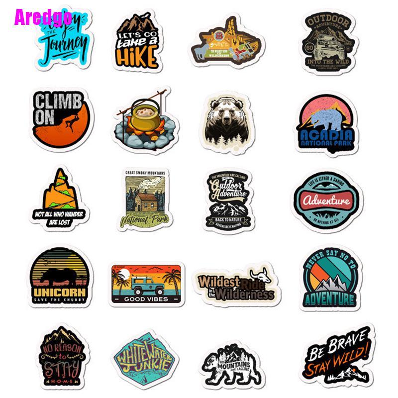 Set 50 miếng dán trang trí hình khung cảnh ngoài trời chống thấm nước