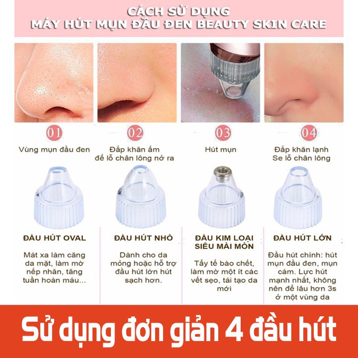 Máy Hút Mụn Cao Cấp 5 Lực Hút Mạnh Tê Da Luôn