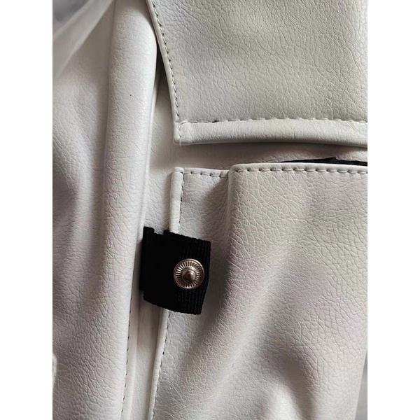 Balo Unisex da PU cao cấp loại 1 kiểu dáng độc đáo có cúc bấm và dây rút, phong cách hiện đại cá tính cho cả nam và nữ