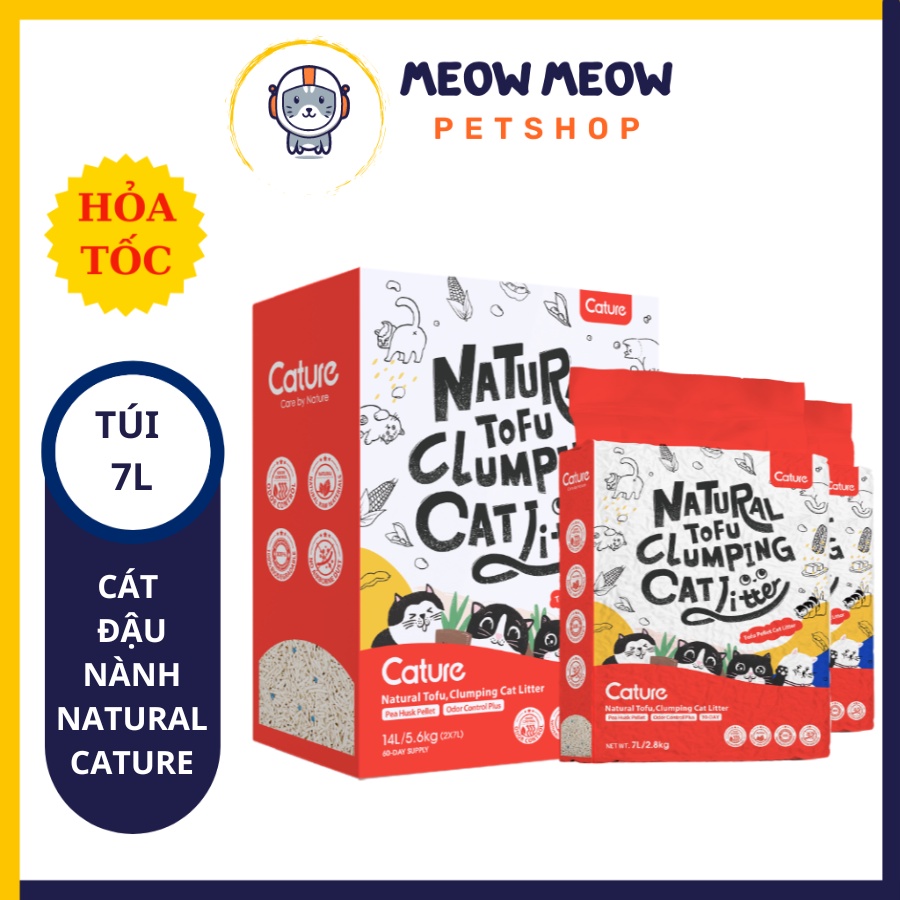 Cát đậu nành cho mèo Cature Natural | Túi 5.5L ~ 2.5KG | Cát vệ sinh cho mèo Cature thành phần hữu cơ an toàn.
