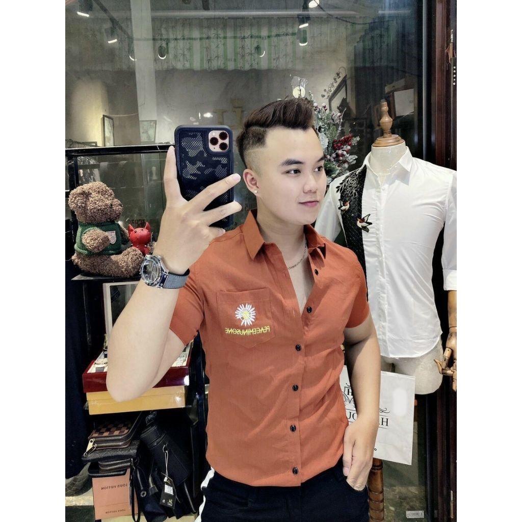 [Mã FAMAYMA2 giảm 10K đơn 50K] Áo sơ mi lụa nam ngắn tay hàn quốc cao cấp đẹp giá rẻ RITA 368 . HOA CÚC MẪU MỚI 122 | BigBuy360 - bigbuy360.vn