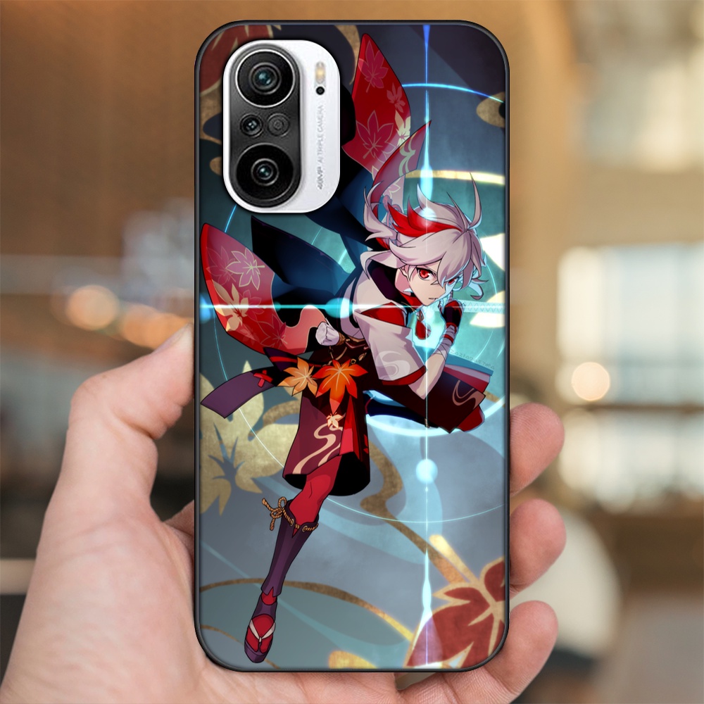 Ốp lưng Xiaomi K40 viền đen in hình Kazuha Genshin Impact