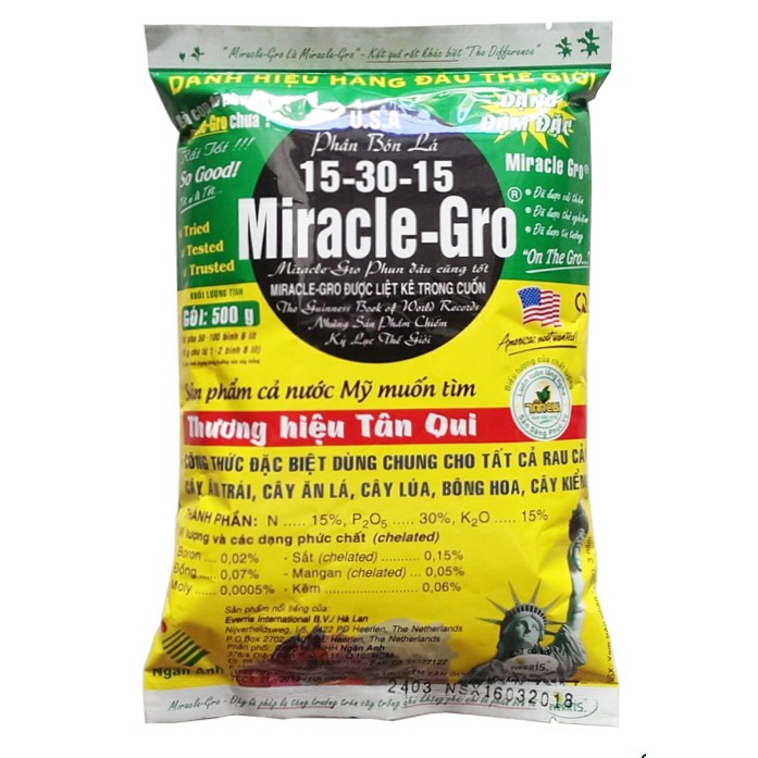Phân bón Miracle-Gro 15-30-15 gói 500g