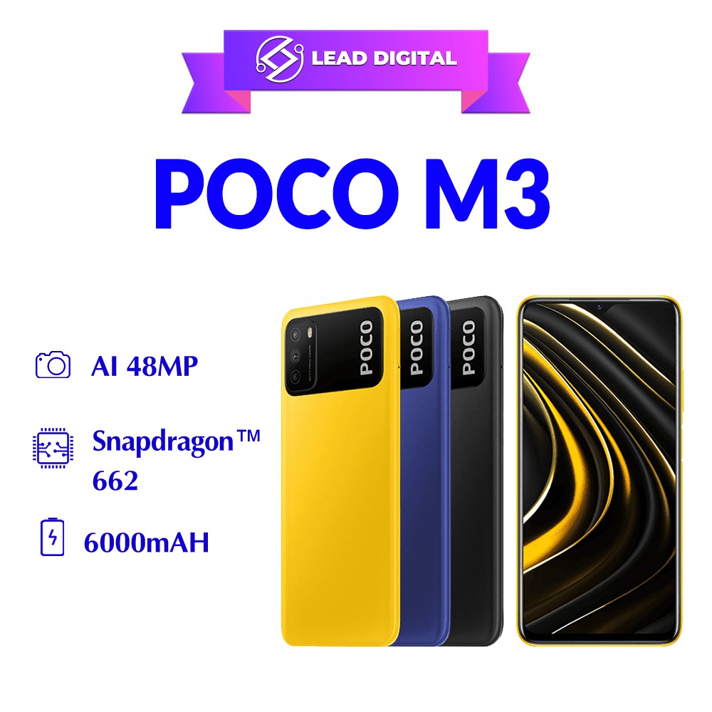 Điện Thoại Xiaomi Poco M3 4GB/ 64GB-Chính Hãng Nguyên Seal 100%-Bảo Hành 18th 1 đổi 1