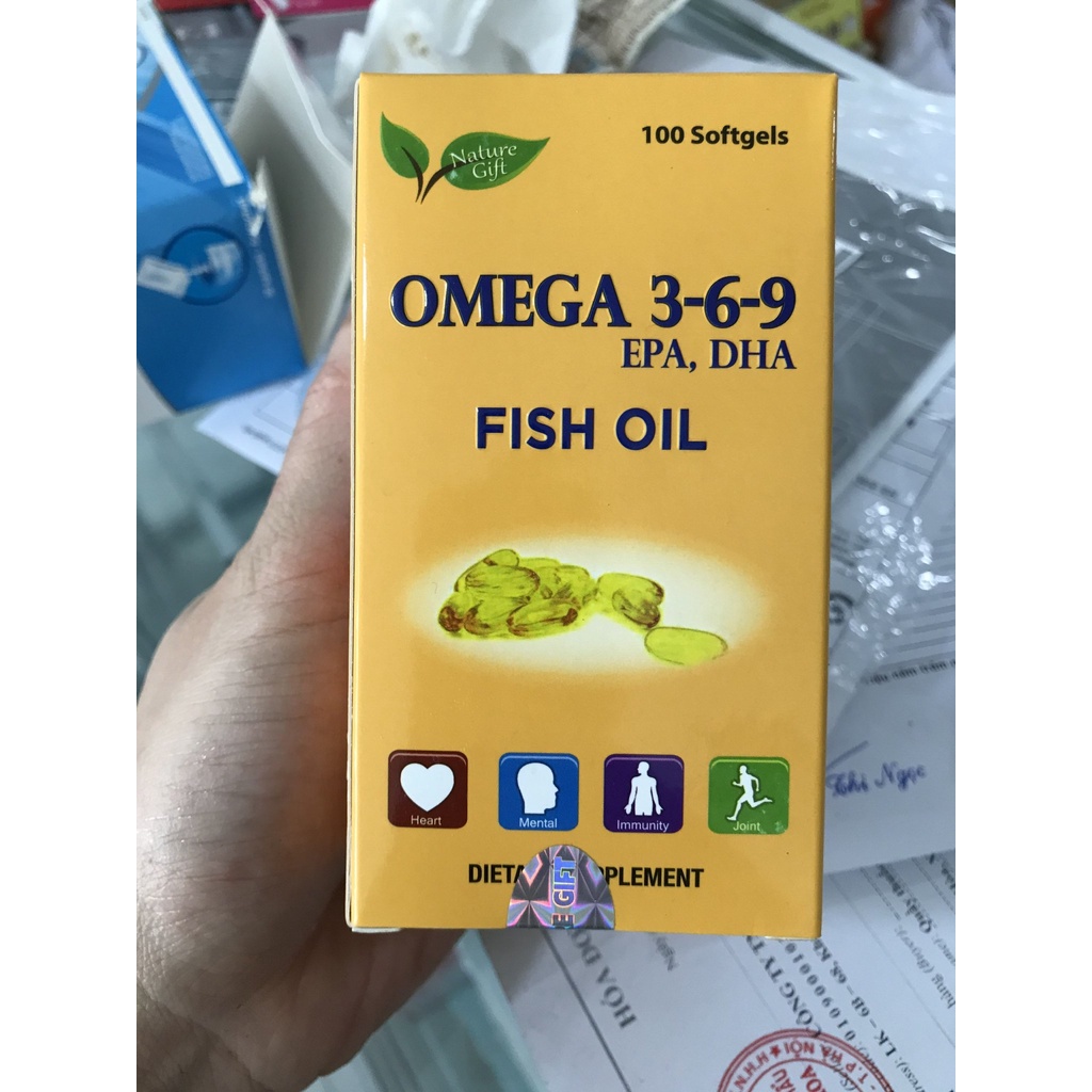 DẦU CÁ OMEGA 369 của Mỹ - NATURE GIFT (Bảo vệ đôi mắt, hỗ trợ tuần hoàn)(100V/ HỘP)