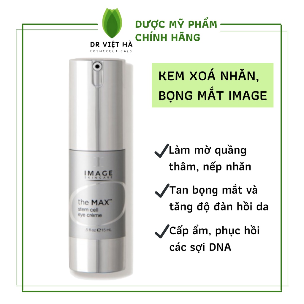 Kem t R.I thâm, bọng, nếp nhăn vùng mắt, tăng độ đàn hồi da Image Skincare The Max30 Stem Cell Eye Creme 15ml